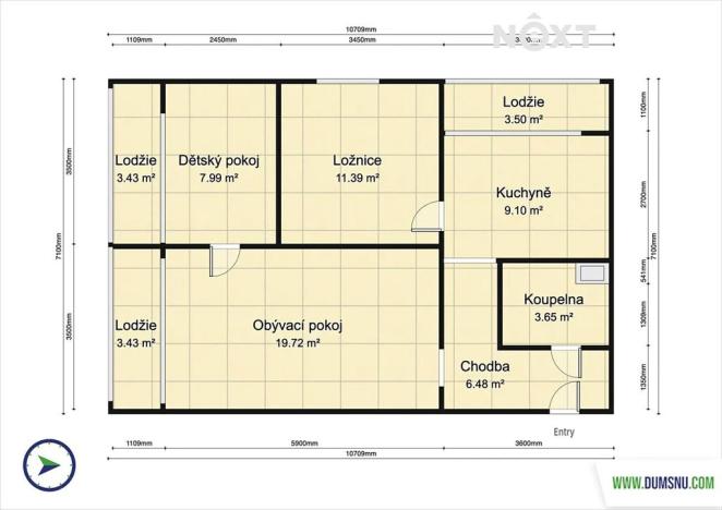 Prodej bytu 3+1, Šumperk, Čsl. armády, 60 m2