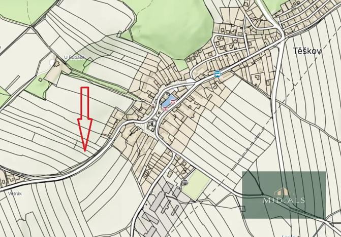 Prodej pozemku pro bydlení, Těškov, 1300 m2