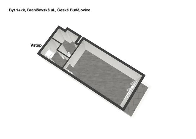 Pronájem bytu 1+kk, České Budějovice, 43 m2