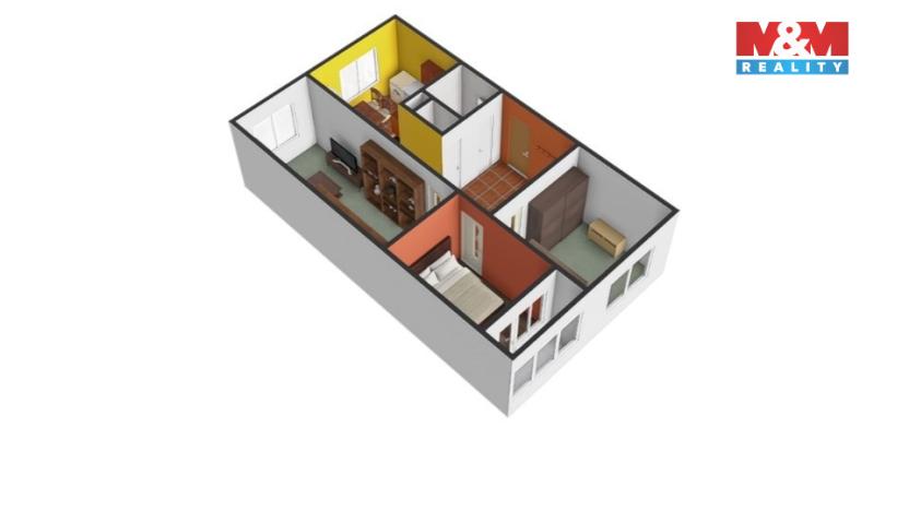 Pronájem bytu 3+1, Klášterec nad Ohří - Miřetice u Klášterce nad Ohří, Luční, 71 m2
