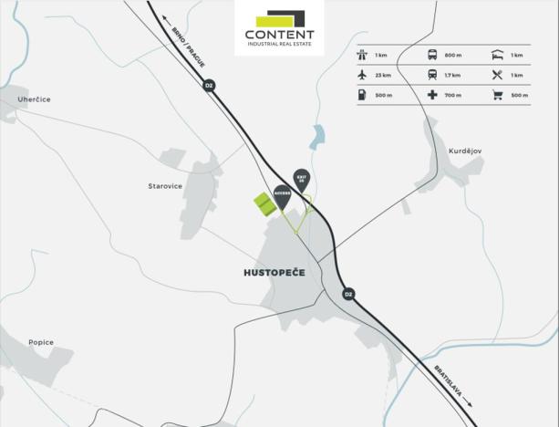 Pronájem výrobních prostor, Hustopeče, Brněnská, 8000 m2