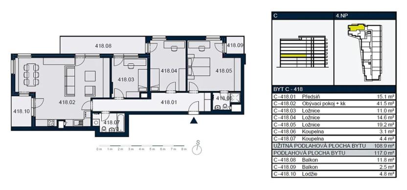 Pronájem bytu 4+kk, Praha - Strašnice, Zvěřinova, 109 m2