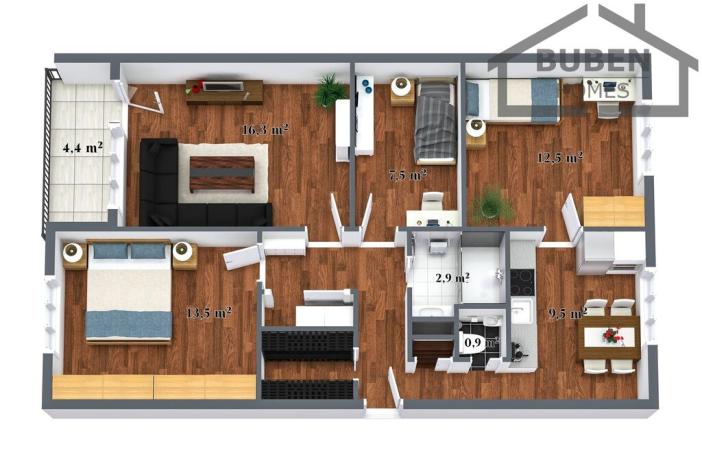 Prodej bytu 4+1, Tachov, Bělojarská, 84 m2