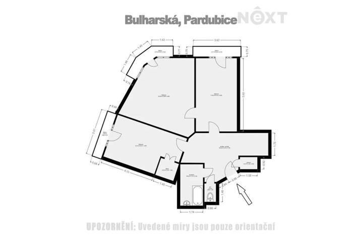 Prodej bytu 3+1, Pardubice, Bulharská, 99 m2