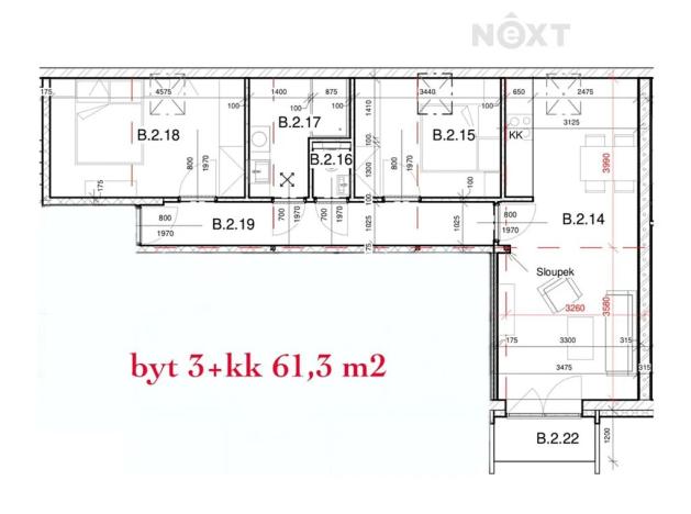Pronájem bytu 3+kk, Lednice, Na Zahradách, 61 m2