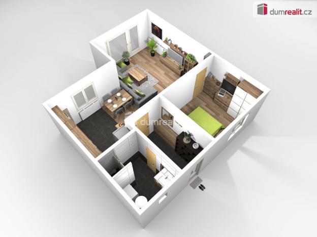 Pronájem bytu 2+kk, Neratovice - Lobkovice, Růžová, 56 m2