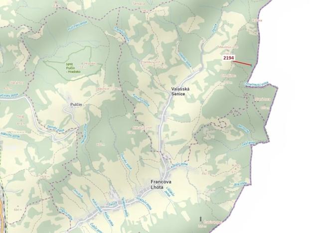 Dražba lesa, Valašská Senice, 1662 m2