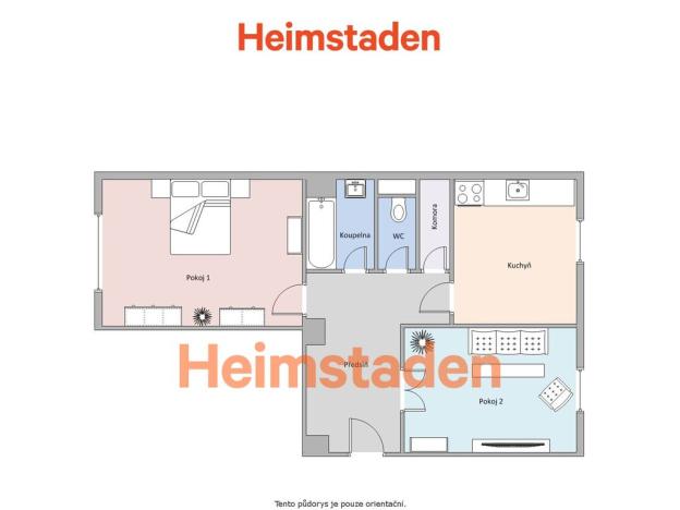 Pronájem bytu 2+1, Ostrava - Moravská Ostrava, Zborovská, 56 m2