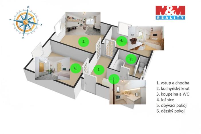 Prodej bytu 3+kk, Žďár nad Sázavou - Žďár nad Sázavou 3, Brodská, 54 m2