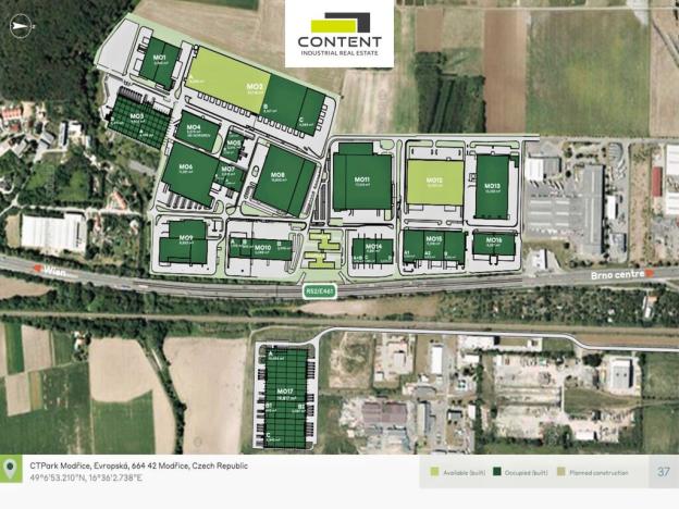 Pronájem skladu, Modřice, Evropská, 16838 m2