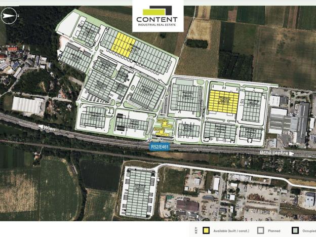 Pronájem skladu, Modřice, Evropská, 12420 m2
