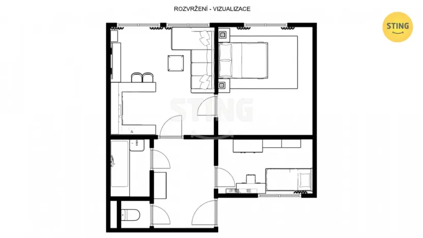 Prodej bytu 2+1, Jihlava, Palackého, 61 m2