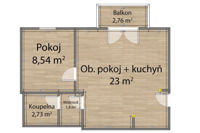 Prodej bytu 2+kk, Tachov, Na Třešňovce, 36 m2
