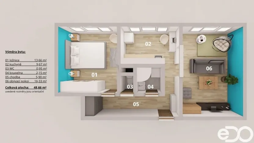 Prodej bytu 2+1, Poděbrady - Poděbrady II, 49 m2