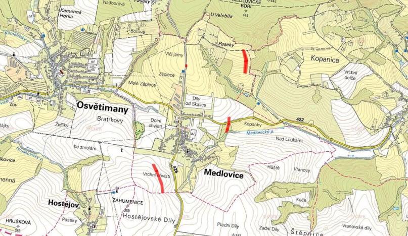 Prodej pole, Medlovice, 9702 m2