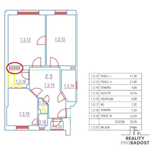Prodej bytu 3+1, Brno - Zábrdovice, Špitálka, 78 m2