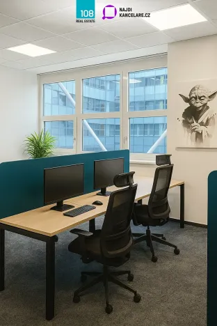 Pronájem kanceláře, Praha - Smíchov, Karla Engliše, 1000 m2