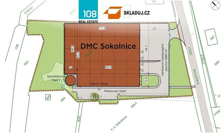 Pronájem skladu, Sokolnice, Kobylnická, 4300 m2