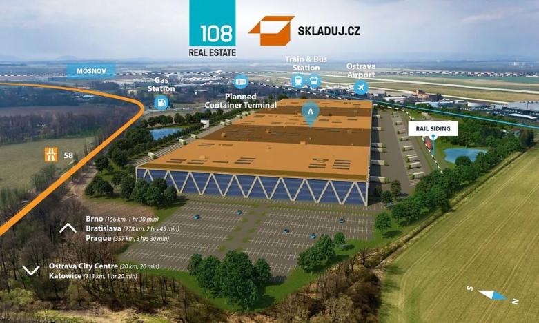 Pronájem skladu, Mošnov, 50000 m2