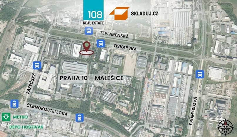 Pronájem skladu, Praha - Malešice, Tiskařská, 750 m2