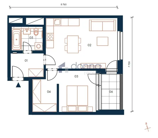 Pronájem bytu 2+kk, Praha, Mužíkova, 54 m2