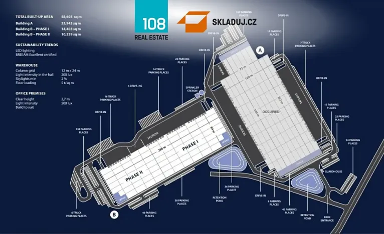 Pronájem skladu, Úherce, 10000 m2