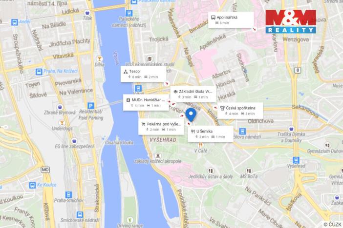 Pronájem bytu 2+kk, Praha - Vyšehrad, Vratislavova, 35 m2