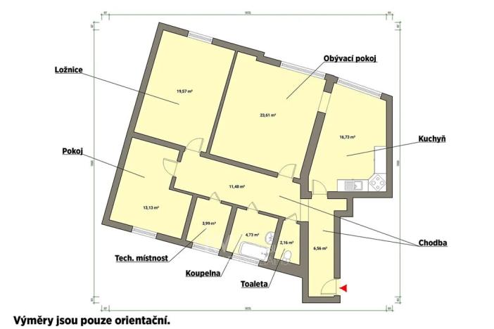 Prodej bytu 3+1, Cheb, Na Hradčanech, 103 m2