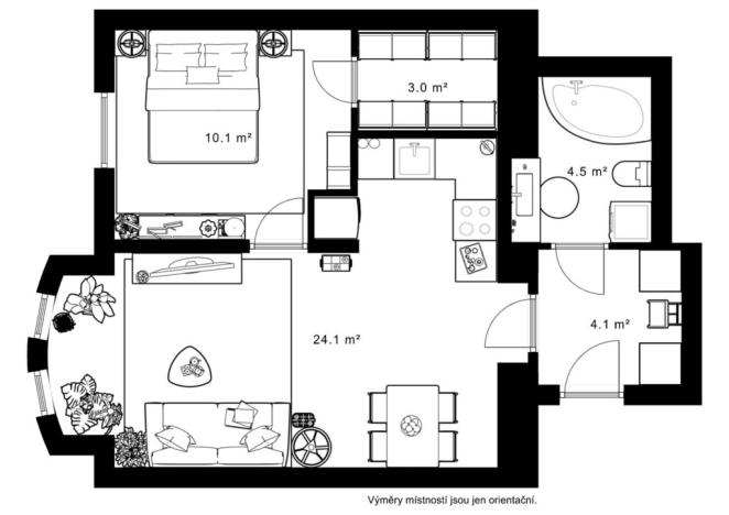 Prodej bytu 2+kk, Praha - Nusle, náměstí Generála Kutlvašra, 50 m2
