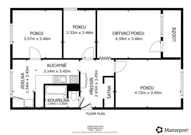 Prodej bytu 4+1, Jirkov, Studentská, 77 m2