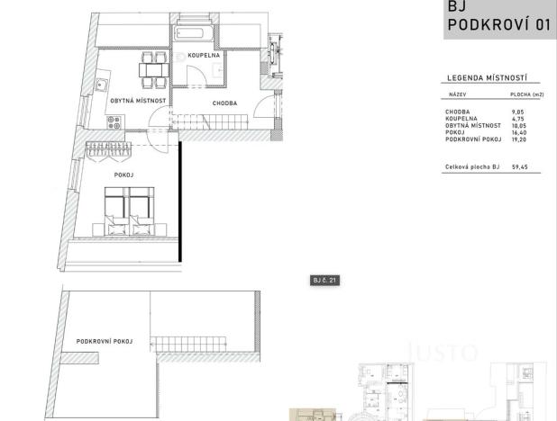 Pronájem bytu 3+kk, Děčín, Plzeňská, 59 m2