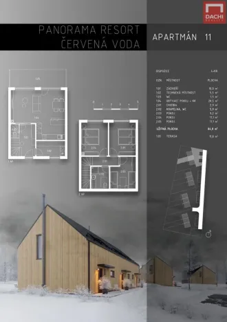 Prodej bytu 4+kk, Červená Voda, 85 m2