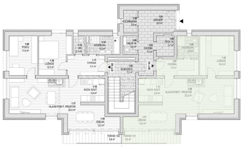 Prodej bytu 2+kk, Kunčice nad Labem, 79 m2