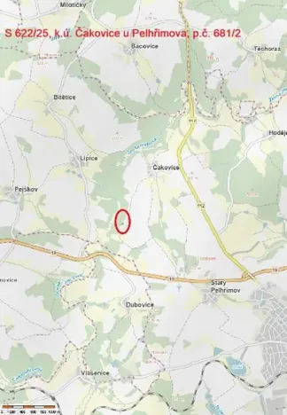 Prodej lesa, Pelhřimov, 1222 m2