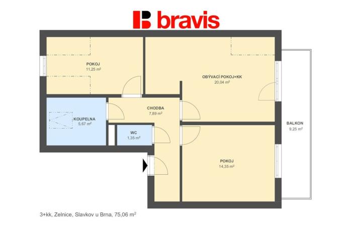 Prodej bytu 3+kk, Slavkov u Brna, Zelnice I, 61 m2
