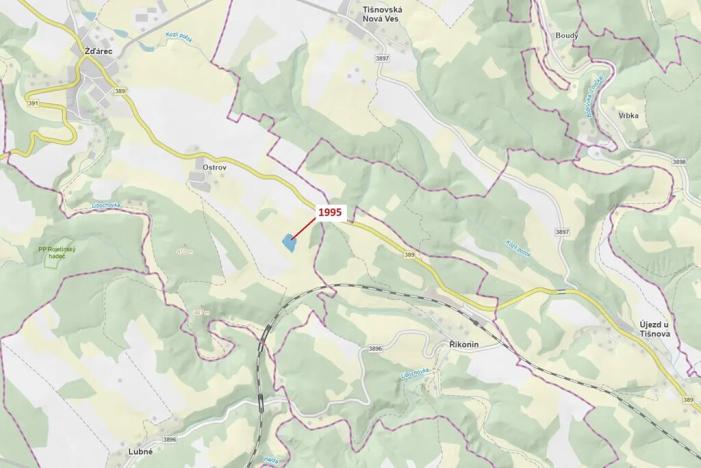 Dražba lesa, Žďárec, 1995 m2