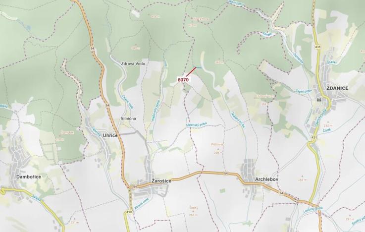 Dražba lesa, Archlebov, 2892 m2