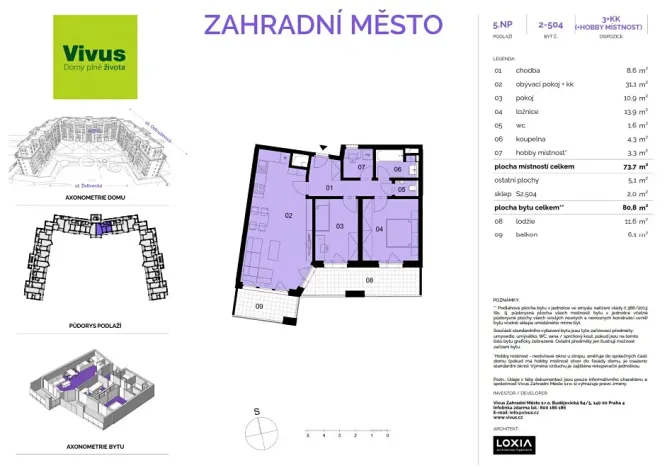 Prodej bytu 3+kk, Praha - Záběhlice, Želivecká, 81 m2