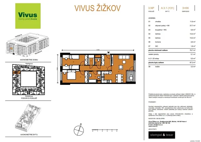 Prodej bytu 3+kk, Praha - Žižkov, Roháčova, 87 m2