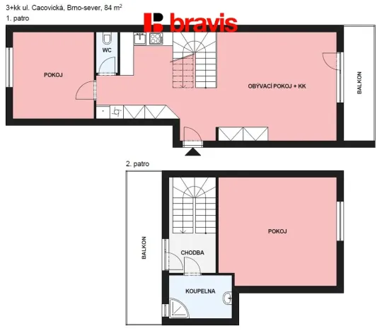 Pronájem bytu 3+kk, Brno - Husovice, 86 m2