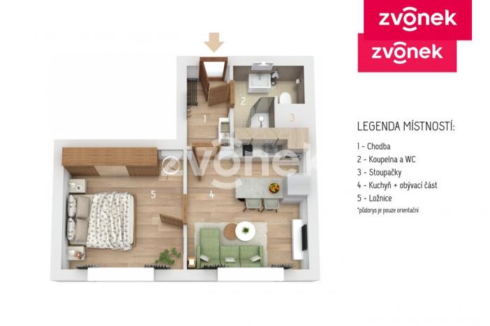 Prodej bytu 1+1, Zlín, 2. května, 34 m2