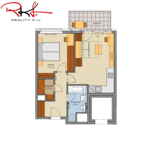 Prodej bytu 2+kk, Praha, Thomasova, 53 m2