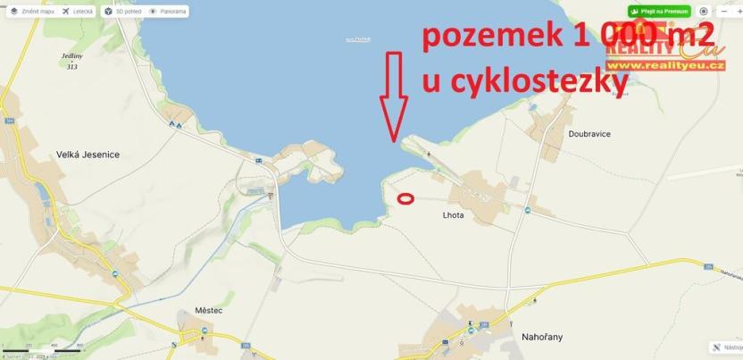 Prodej louky, Nahořany, 1000 m2