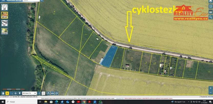 Prodej louky, Nahořany, 1000 m2