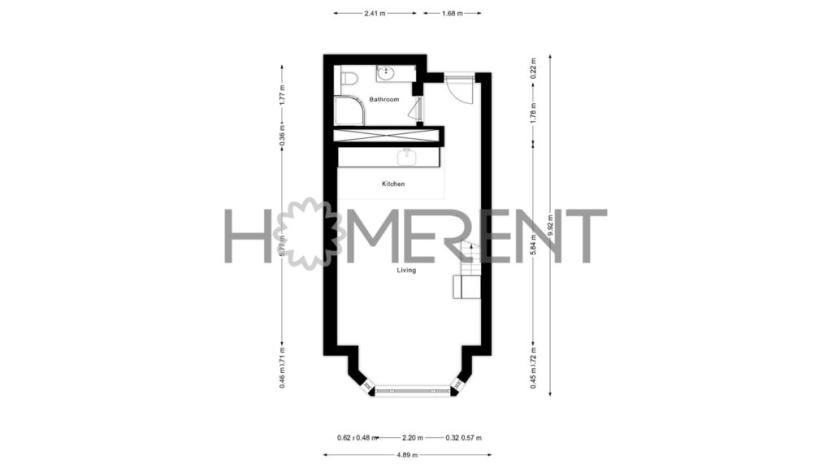 Pronájem bytu 1+kk, Praha - Nusle, Sekaninova, 35 m2