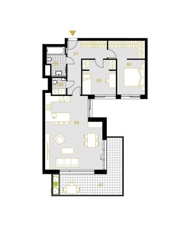 Pronájem bytu 3+kk, Praha - Košíře, Na pomezí, 93 m2