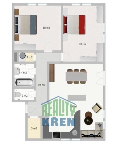 Pronájem bytu 3+kk, Horoměřice, K Bytovkám, 97 m2