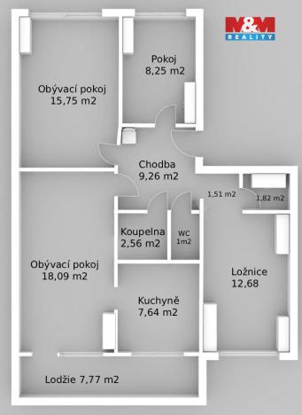 Prodej bytu 4+1, Most, Albrechtická, 78 m2