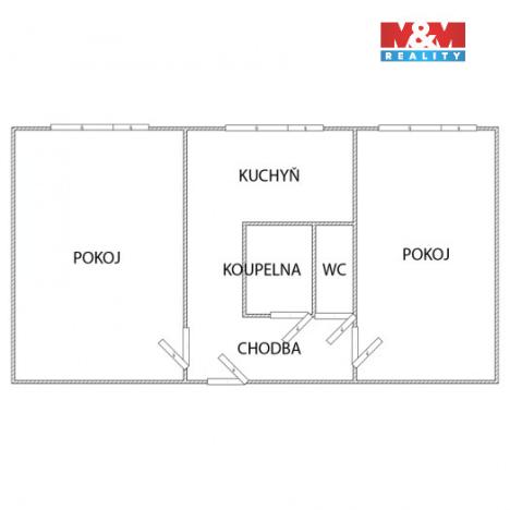 Pronájem bytu 2+1, Sázava, Sklářská, 51 m2