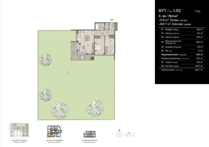 Prodej bytu 3+kk, Praha, 78 m2